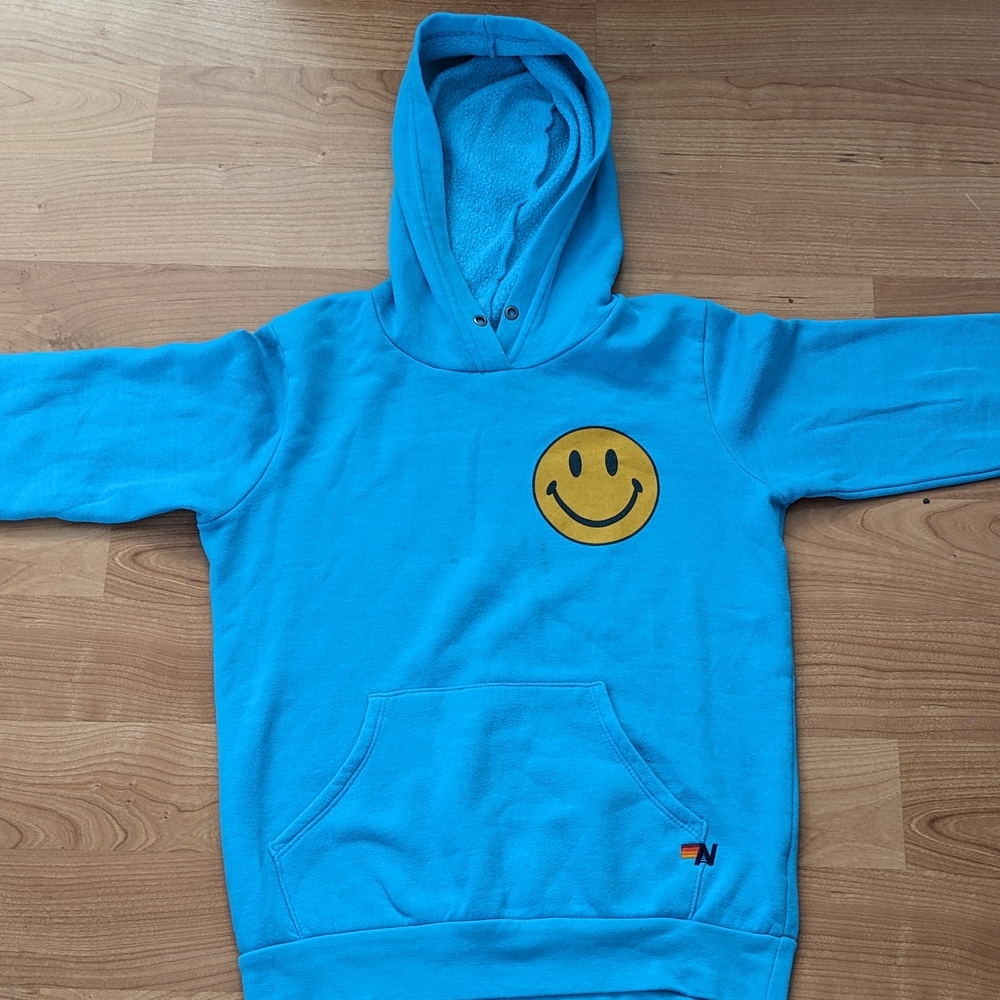 Blue Hoodie with Smiley Face